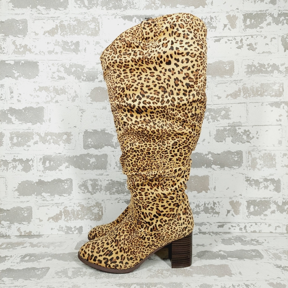 Leopard Print Knee-High Women's Boots